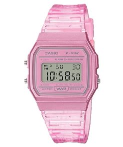 Casio Jugend Pink Resin Digital F-91WS-4 F91WS-4 Unisex Uhr