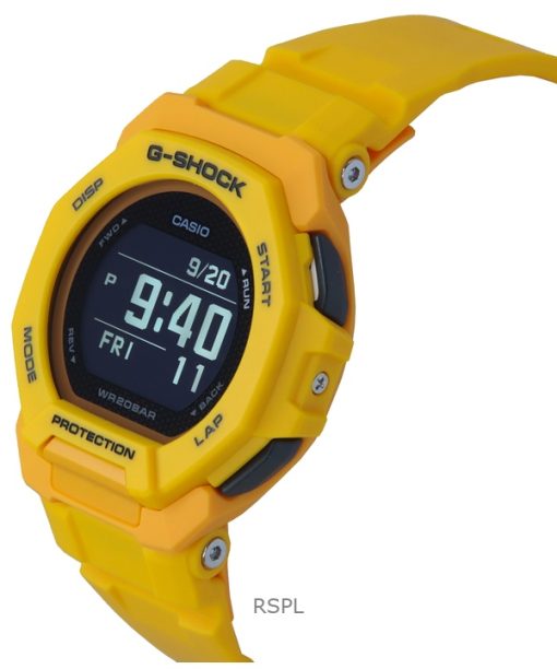 카시오 G-Shock G-Squad 디지털 스마트폰 링크 옐로우 바이오 기반 수지 쿼츠 GBD-300-9 200M 남성용 시계