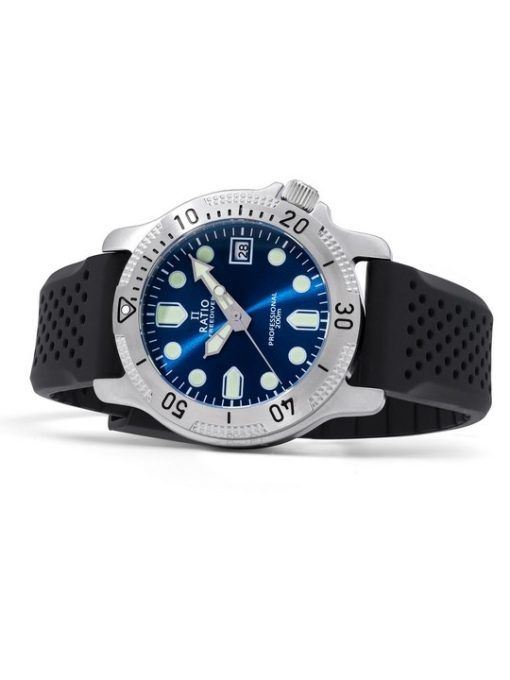 Ratio FreeDiver Professional Sapphire Blue Sunray 다이얼 쿼츠 RTF023 200M 남성용 시계