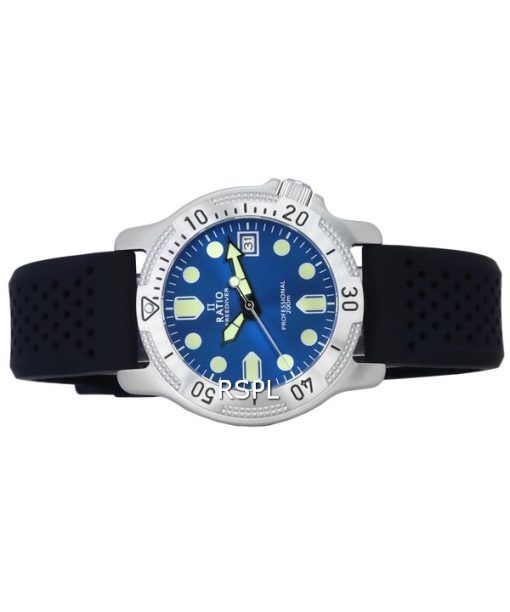 Ratio FreeDiver Professional Sapphire Blue Sunray 다이얼 쿼츠 RTF023 200M 남성용 시계