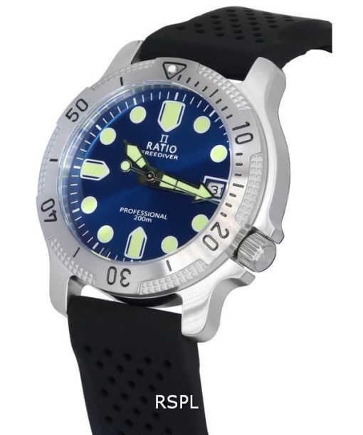 Ratio FreeDiver Professional Sapphire Blue Sunray 다이얼 쿼츠 RTF023 200M 남성용 시계