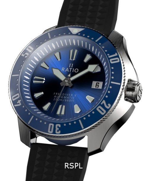 Ratio FreeDiver X Ocean Blue With Blue Ceramic Inlay 오토매틱 RTX003 200M 남성용 시계