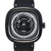 Sevenfriday T-시리즈 NFC 지원 가죽 스트랩 블랙 스켈레톤 다이얼 자동 T1/04 SF-T1-04 남성용 시계