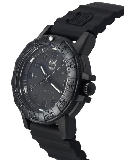 재생품 Luminox Leatherback SEA Turtle 실리콘 스트랩 블랙 다이얼 스위스 쿼츠 XS.0301.BO.L 100M 남성용 시계