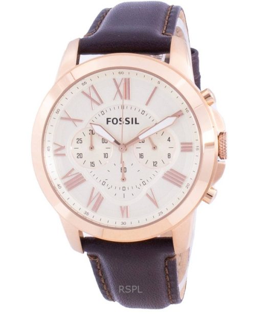 재생품 Fossil Grant 크로노그래프 브라운 가죽 쿼츠 FS4991IE 남성용 시계