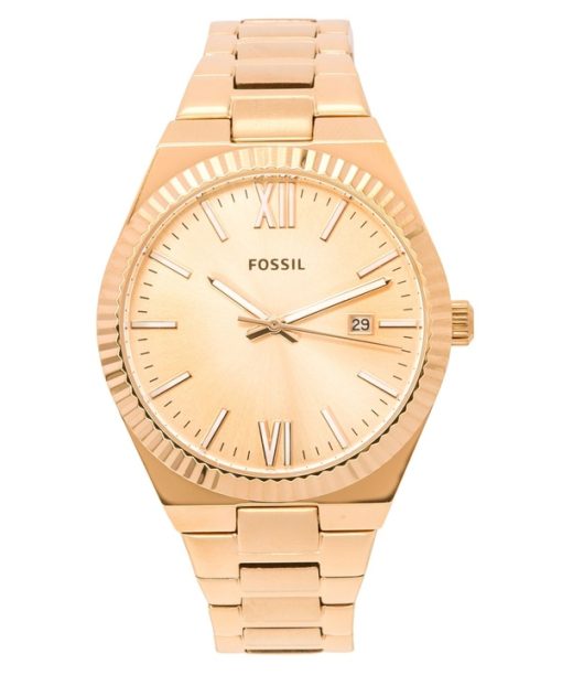 재생품 Fossil Scarlette 로즈 골드 스테인리스 스틸 로즈 골드 Sunray 다이얼 쿼츠 ES5258 여성용 시계