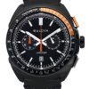 Bulova Racer 크로노그래프 가죽 스트랩 블랙 다이얼 쿼츠 98B428 100M 남성용 시계