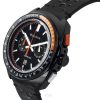 Bulova Racer 크로노그래프 가죽 스트랩 블랙 다이얼 쿼츠 98B428 100M 남성용 시계