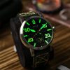 AVI-8 Dambuster Chadwick Meca-Quartz Forest Green Leather Strap Green Dial AV-4113-02 남성용 시계