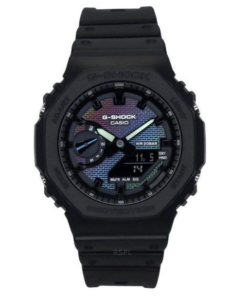 카시오 G-Shock 아날로그 디지털 바이오 기반 수지 스트랩 멀티컬러 다이얼 쿼츠 GA-2100RW-1A 200M 남성용 시계