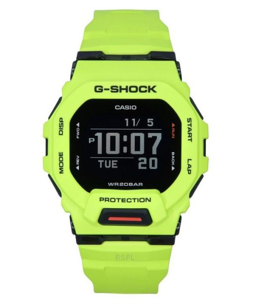 카시오 G-Shock G-Squad 디지털 스마트폰 링크 옐로우 레진 스트랩 쿼츠 GBD-200-9 200M 남성용 시계