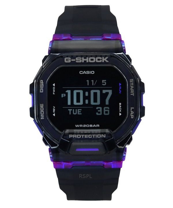 카시오 G-Shock G-Squad 디지털 스마트폰 링크 레진 스트랩 쿼츠 GBD-200SM-1A6 200M 남성용 시계