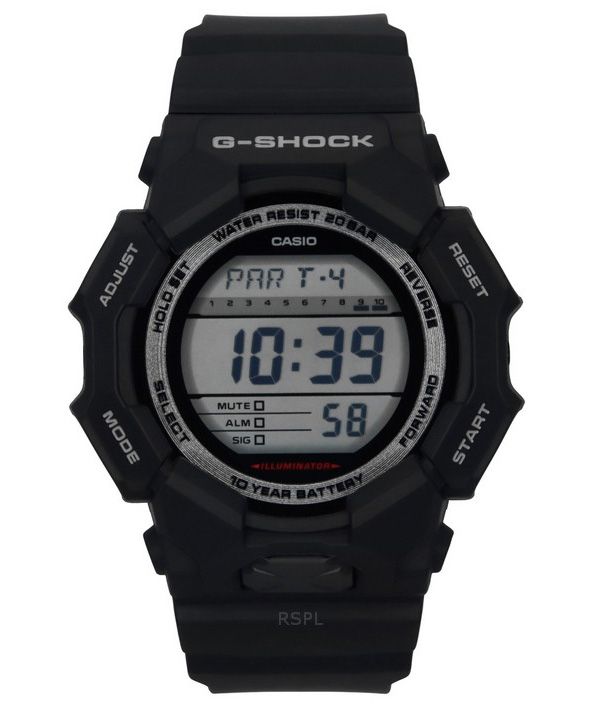 카시오 G-Shock 디지털 바이오 기반 블랙 레진 스트랩 블랙 다이얼 쿼츠 GD-010-1 200M 남성용 시계