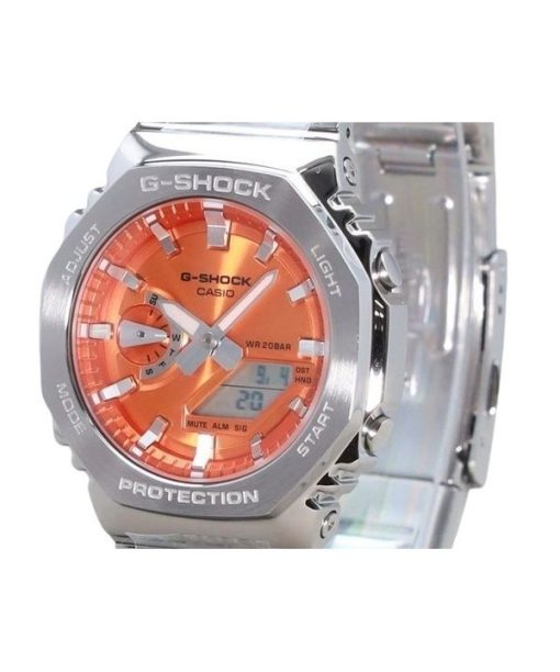 카시오 G-Shock G-Steel 아날로그 디지털 오렌지 다이얼 쿼츠 GM-2110D-4A 200M 남성용 시계