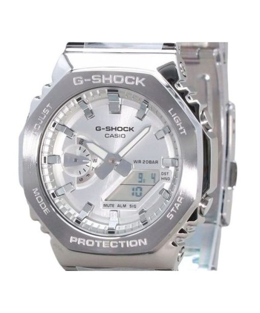 카시오 G-Shock G-Steel 아날로그 디지털 실버 다이얼 쿼츠 GM-2110D-7A 200M 남성용 시계