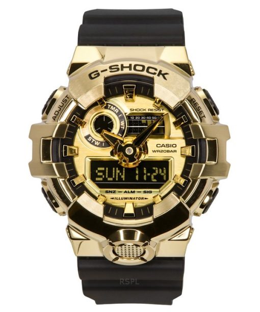 카시오 G-Shock G-Steel 아날로그 디지털 레진 스트랩 골드 다이얼 쿼츠 GM-700G-9A 200M 남성용 시계