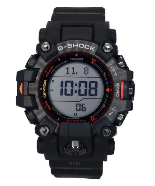 카시오 G-Shock Master Of G-Land Mudman 디지털 바이오 기반 수지 스트랩 Solar GW-9500MEC-1 200M 남성용 시계