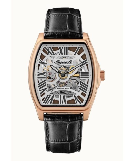 Ingersoll The California Leather Strap Cool Grey Skeleton Dial Automatic I14201 남성용 시계