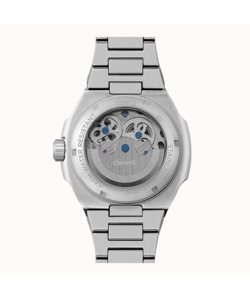 Ingersoll The Spirit Moon Phase 스테인리스 스틸 실버 스켈레톤 다이얼 자동 I15802 남성용 시계