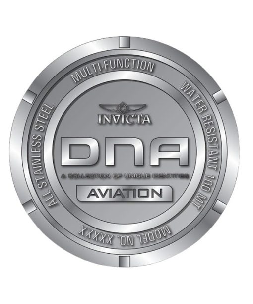 Invicta DNA 실리콘 스트랩 그레이 및 블랙 다기능 다이얼 쿼츠 44225 100M 남성용 시계