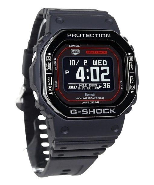 카시오 G-shock Move G-Squad 디지털 스마트폰 링크 바이오 기반 수지 스트랩 솔라 DW-H5600MB-1A4 200M 남성용 시계