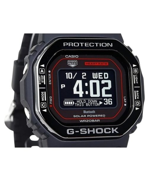 카시오 G-shock Move G-Squad 디지털 스마트폰 링크 바이오 기반 수지 스트랩 솔라 DW-H5600MB-1A4 200M 남성용 시계