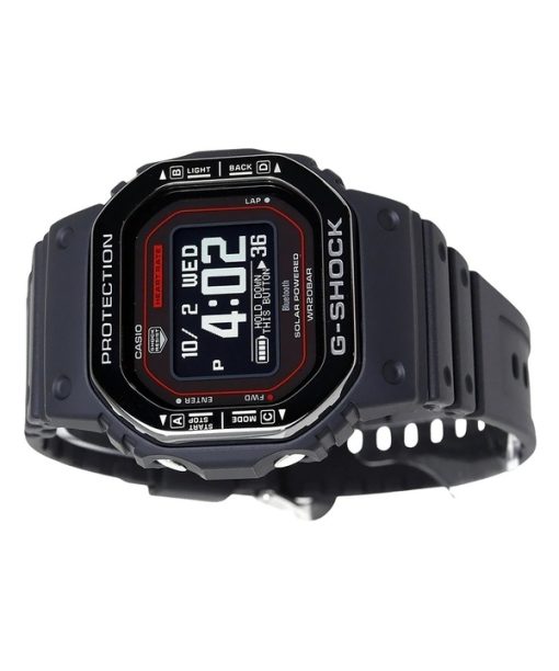 카시오 G-shock Move G-Squad 디지털 스마트폰 링크 바이오 기반 수지 스트랩 솔라 DW-H5600MB-1A4 200M 남성용 시계