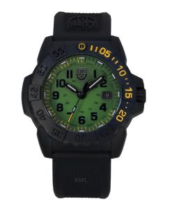 Luminox Navy SEAL Foundation 고무 스트랩 그린 다이얼 쿼츠 다이버 XS.3517.NSF.SET 200M 남성용 시계 추가 스트랩 포함