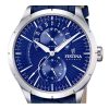 Festina Retro 다기능 가죽 스트랩 블루 다이얼 쿼츠 F16573-7 남성용 시계