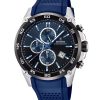 Festina The Originals 크로노그래프 러버 스트랩 블루 다이얼 쿼츠 F20330-A 100M 남성용 시계