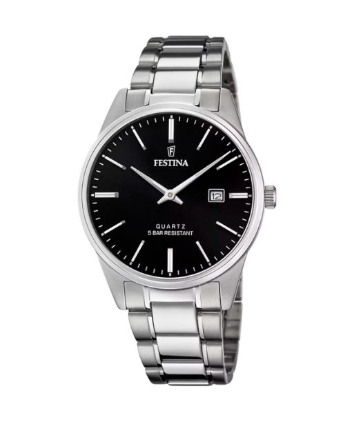 Festina Classics 스테인리스 스틸 블랙 다이얼 쿼츠 F20511-4 남성용 시계