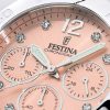 Festina Boyfriend 크로노그래프 크리스탈 악센트 핑크 다이얼 쿼츠 F20603-7 100M 여성용 시계