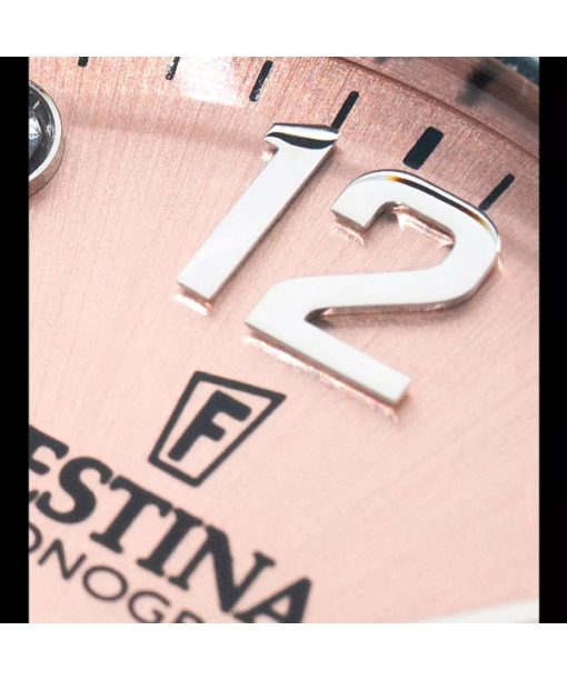 Festina Boyfriend 크로노그래프 크리스탈 악센트 핑크 다이얼 쿼츠 F20603-7 100M 여성용 시계