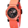 카시오 G-Shock 아날로그 디지털 바이오 기반 오렌지 수지 스트랩 블랙 다이얼 쿼츠 GA-2300FL-4A 200M 남성용 시계