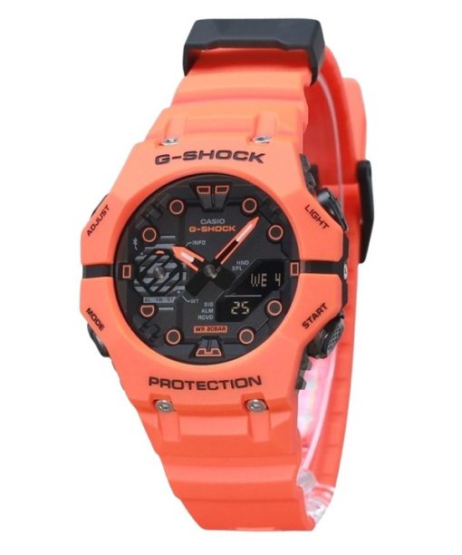 카시오 G-Shock 아날로그 디지털 스마트폰 링크 바이오 기반 오렌지 수지 스트랩 그레이 다이얼 쿼츠 GA-B001FL-4A 200M 남성용 시계