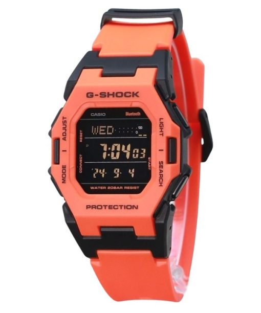 카시오 G-Shock 디지털 스마트폰 링크 바이오 기반 오렌지 수지 스트랩 쿼츠 GD-B500FL-4 200M 남성용 시계