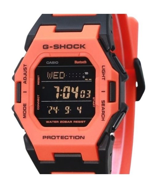 카시오 G-Shock 디지털 스마트폰 링크 바이오 기반 오렌지 수지 스트랩 쿼츠 GD-B500FL-4 200M 남성용 시계