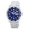 재생품 Orient Ray II 스테인리스 스틸 블루 다이얼 자동 FAA02005D9 200M 남성용 시계