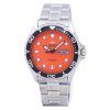 재생품 Orient Ray Raven II 스테인리스 스틸 오렌지 다이얼 자동 FAA02006M9 200M 남성용 시계