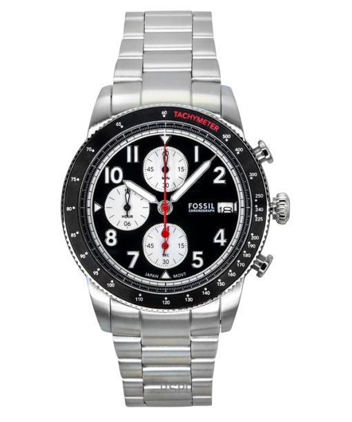 Fossil Sport Tourer 크로노그래프 스테인리스 스틸 블랙 다이얼 쿼츠 FS6045 남성용 시계