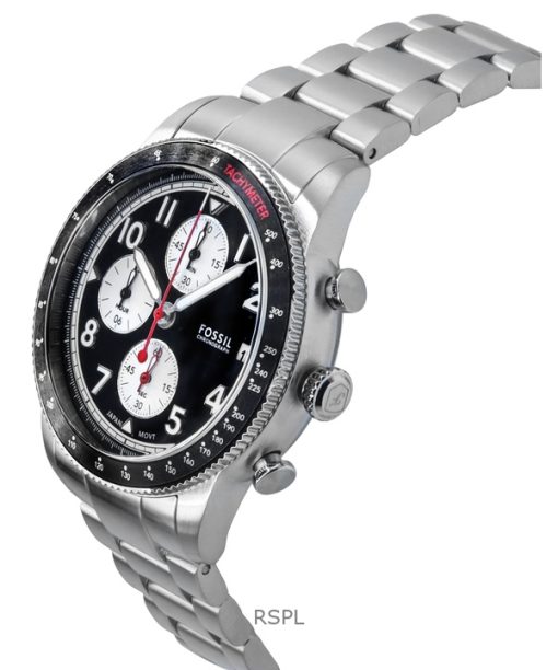 Fossil Sport Tourer 크로노그래프 스테인리스 스틸 블랙 다이얼 쿼츠 FS6045 남성용 시계