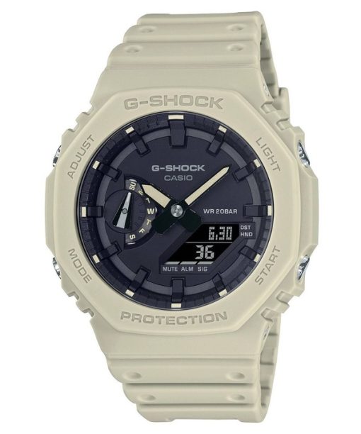 재생품 카시오 G-Shock 표준 아날로그 디지털 수지 스트랩 블랙 다이얼 쿼츠 GA-2100-5A 200M 남성용 시계