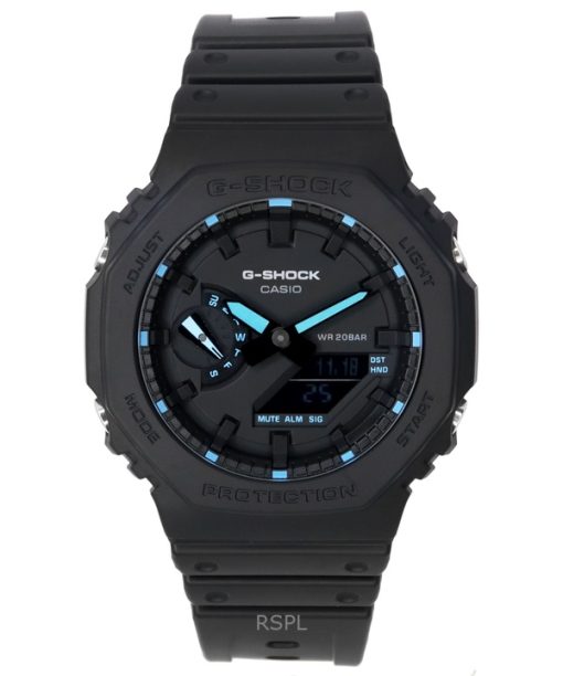 재생품 카시오 G-Shock 네온 악센트 아날로그 디지털 블랙 다이얼 쿼츠 GA-2100-1A2 200M 남성용 시계