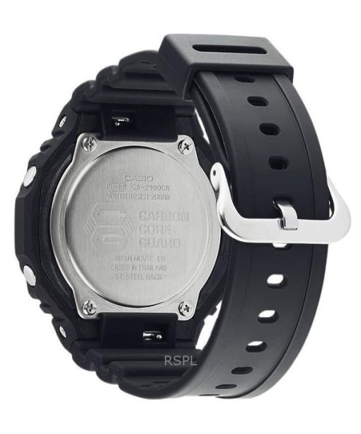 재생품 카시오 G-Shock 네온 악센트 아날로그 디지털 블랙 다이얼 쿼츠 GA-2100-1A2 200M 남성용 시계