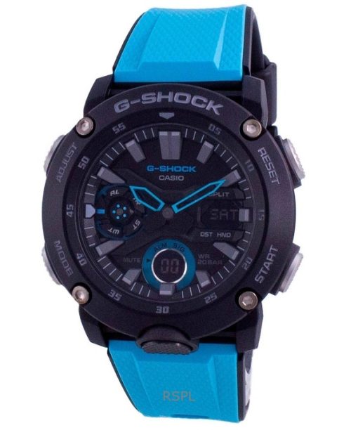 재생품 카시오 G-Shock 표준 아날로그 디지털 수지 스트랩 블랙 다이얼 쿼츠 GA-2000-1A2 200M 남성용 시계