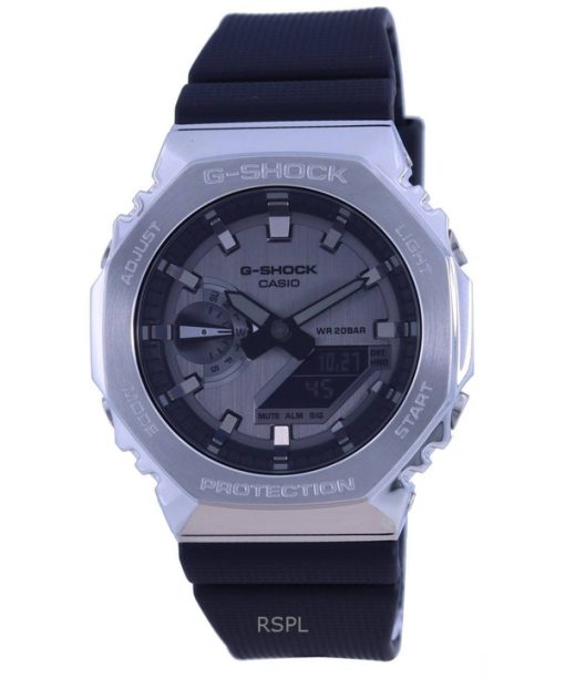 재생품 카시오 G-Shock 아날로그 디지털 수지 스트랩 그레이 다이얼 쿼츠 GM-2100-1A 200M 남성용 시계