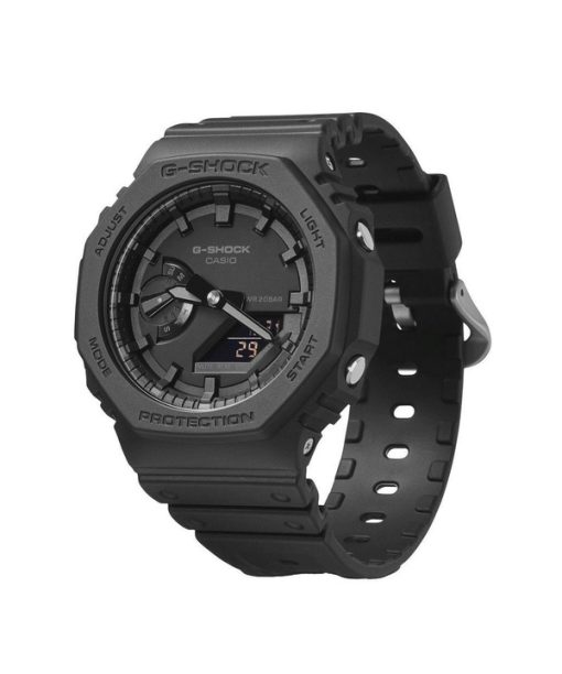 재생품 카시오 G-Shock 아날로그 디지털 수지 스트랩 블랙 다이얼 쿼츠 GA-2100-1A1 200M 남성용 시계