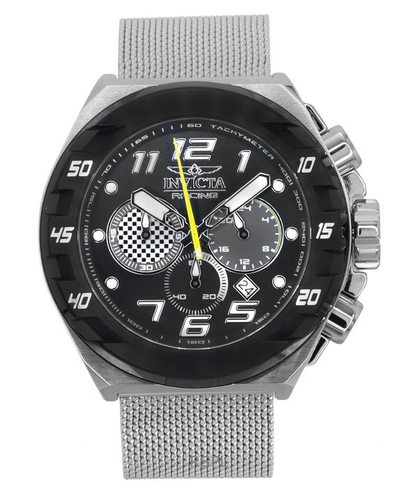 Invicta Racing Chronograph GMT 스테인리스 스틸 그레이 다이얼 쿼츠 47203 남성용 시계